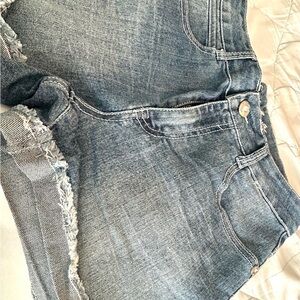 Guess Blue Shorts with Distressed Details and Whiskering